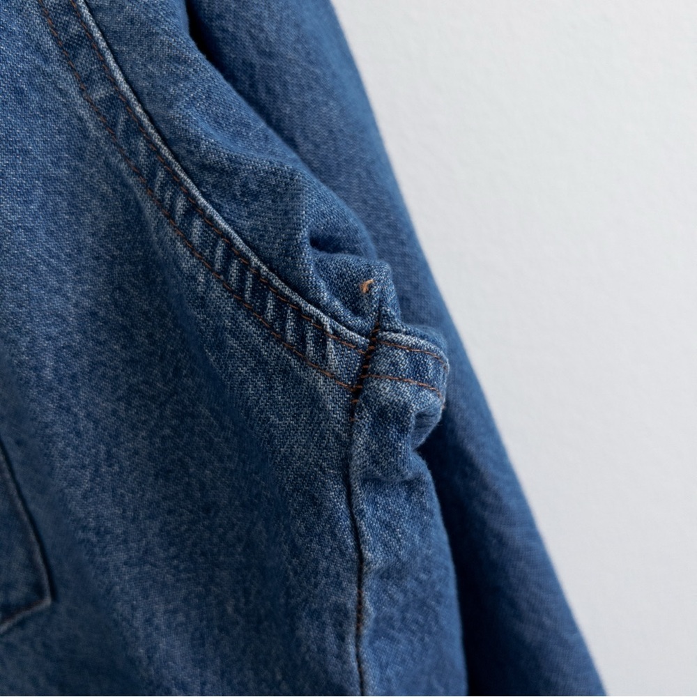 VTG Wrangler Mens Denim Western Shirt Cowboy Rodeo Pearl Snap Long Sleeves - Picture 12 of 14